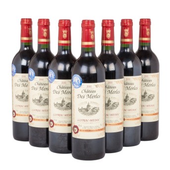 2000 CHÂTEAU DES MERLES Listrac-Médoc 7 bottles,