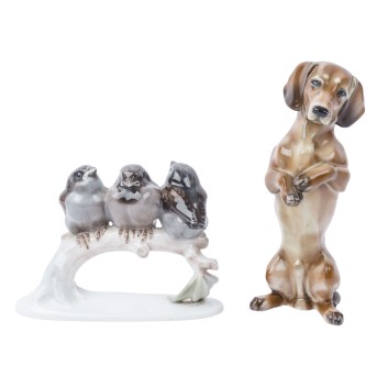 ROSENTHAL set of 2 animal figurines, mid 20th century