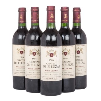 1986 CHÂTEAU DE FIEUZAL Pessac-Leognan 5 bottles,