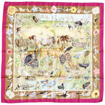 HERMÈS Seidencarré "LA VIE SAUVAGE DU TEXAS",