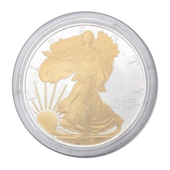 USA - Silver Dollar 2006, with gold-plated Liberty,