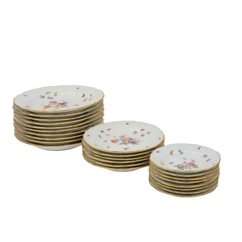 MEISSEN Teilservice 'Blumen- und Insektenmalerei', 1. Wahl, vor 1924.