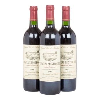 1985 CHÂTEAU MONTFOLLET Première Côtes de Blaye 3 bottles,