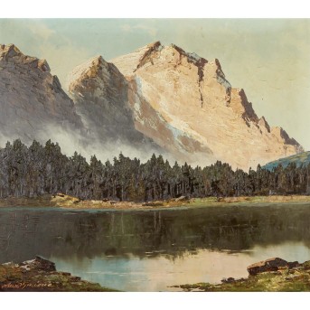 GRABONÉ, GEORG ARNOLD (also Arnold-Graboné, 1896-1982) 'Badesee an der Zugspitze',