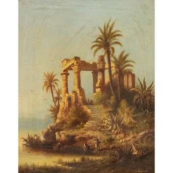 RIEGER, ALBERT (1834 Trieste - 1905 Vienna), 'Temple on the Nile',