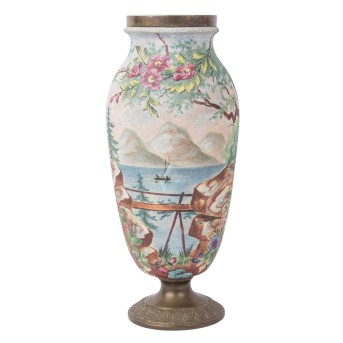 Vase mit Landschaftsmalerei, 20. Jh.