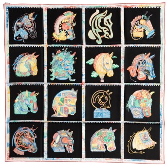HERMÈS silk carré 'CHEVALOSCOPE',