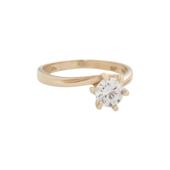 Solitaire ring with brilliant-cut diamond of approx. 0.73 ct,