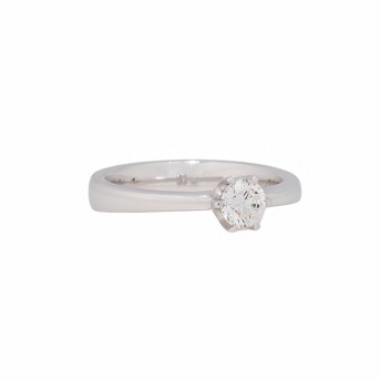 Solitärring mit Brillant 0,47 ct (grav.),
