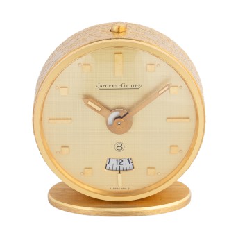 JAEGER-LECOULTRE Racital 8 Jours Tischuhr mit Reiseweckerfunktion, Box und Anleitung.