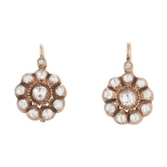 Ohrringe mit Diamantrosen im Amsterdamer Schliff,