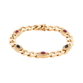 Bracelet with rubies, sapphires and diamonds