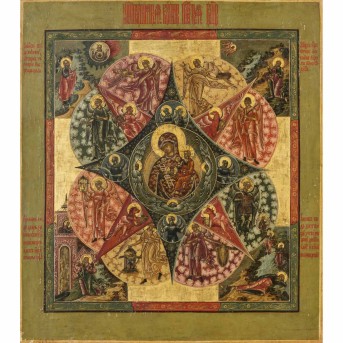 ICON &quot;Our Lady of the Unburnable Bush&quot;, RUSSIA 19th century,
