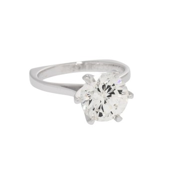 Solitaire ring with brilliant-cut diamond of approx. 2.5 ct,