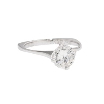 Solitaire ring with brilliant-cut diamond of approx. 1 ct,