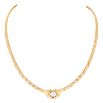 Collier mit Brillant ca. 1,04 ct,