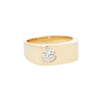 Men's solitaire ring with brilliant-cut diamond of approx. 0.63 ct,