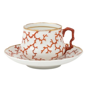 KÖNIGLICHE PORZELLANMANUFAKTUR BERLIN, KPM, coffee cup with saucer "Koralle", circa 1860,