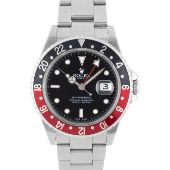 ROLEX ROLEX GMT-Master II 'Coke' Ref 16710 'LC100' Herrenuhr von 2002. Box und Papiere.