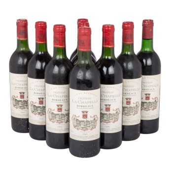 1989 CHÂTEAU LA CHAPELLE Bordeaux 9 bottles,