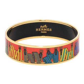 HERMÈS Armreif "SANGLES", Durchmesser ca. 6,8cm.