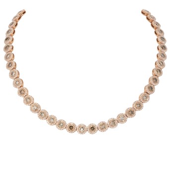 Feines Collier mit 50 fancy light brown Brillanten