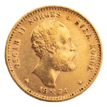 Norwegen/Schweden, Oskar II., 10 Kroner/2,5 Speciedaler 1874
