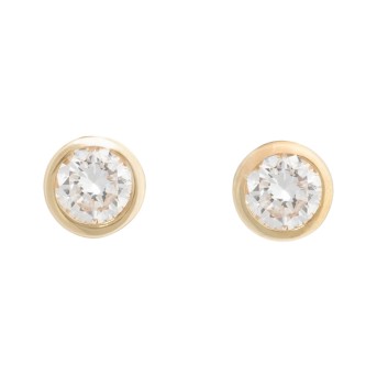 Pair of solitaire studs with 2 diamonds 
