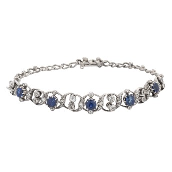 Bracelet with sapphires and diamonds totaling approx. 1 ct,