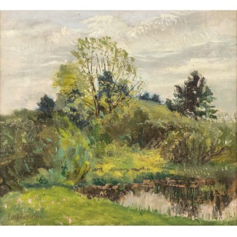 BENEDICTER, ALOIS JOSEF (1843-1931), &quot;Landscape with pond&quot;,