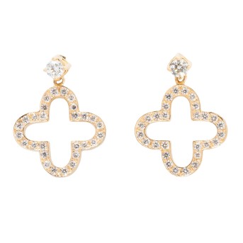 Pair of stud earrings with 58 diamonds 