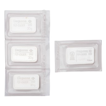 SILVER bar 91,1g silver fine minted by DEGUSSA