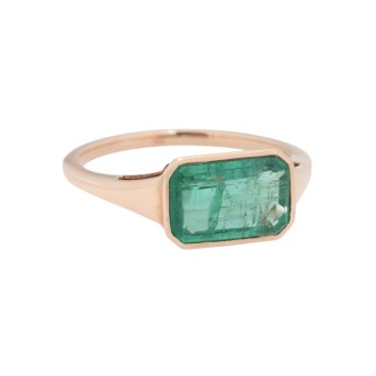 Ring with emerald of 1.96 ct (hallmarked), 