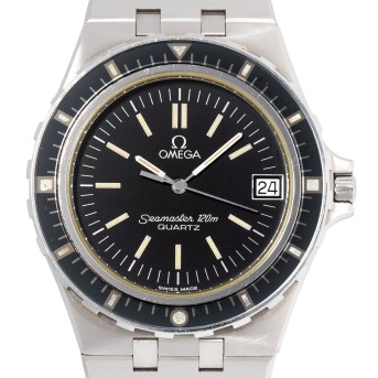 OMEGA Seamaster PloProf Plongeur De Luxe 'Jacques Mayol' 120 Ref 396.0900 Herrenuhr von 1984 mit Papieren. 