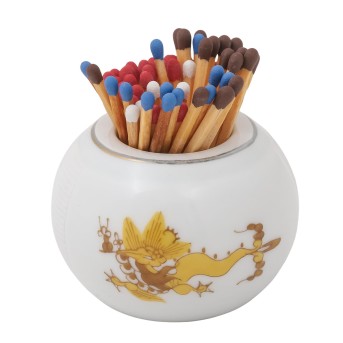 MEISSEN, Streichholzhalter „Dekor reicher Drache / gelb'