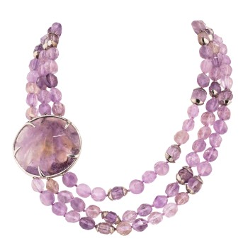 3-reihige Amethystkette,