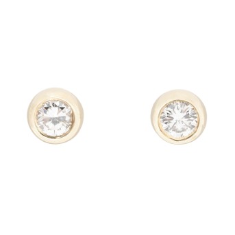 Pair of solitaire studs with 2 diamonds 