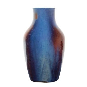 Vase aus Keramik mit Flambé-Glasur. CHINA, 19. Jh. oder früher.
