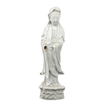 Blanc-de-Chine Porzellanfigur "Guanyin". CHINA, um 1900.