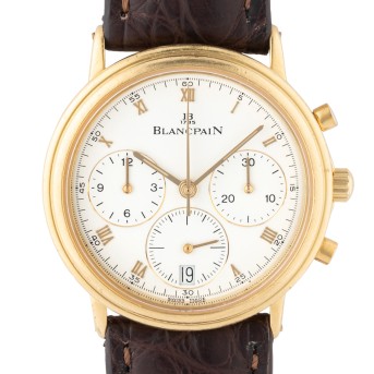 BLANCPAIN Villeret Ref  1185-1418 Herren Chronograph von 1996 mit Papieren.