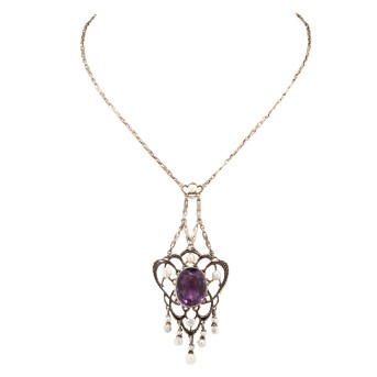 Jugendstil Collier mit Amethyst