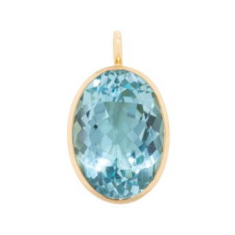 Anhänger mit ovalem Blautopas ca. 10 ct,