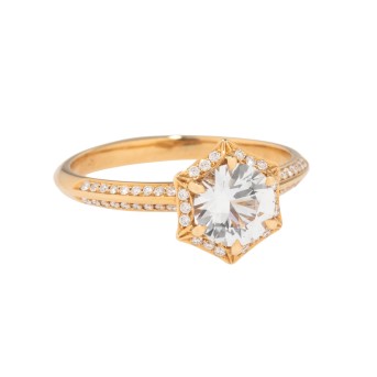 KAT FLORENCE ring with white Ceylon sapphire 