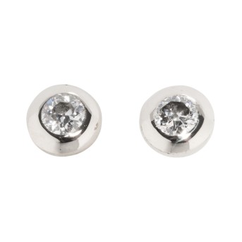 Solitaire stud earrings with diamonds, each approx. 0.15 ct,