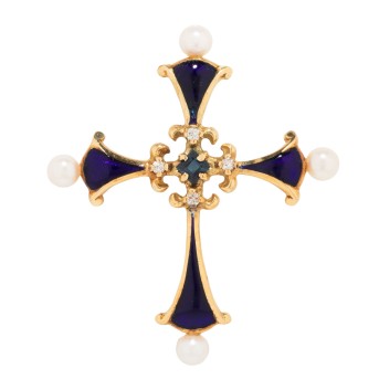 FABERGÉ by VICTOR MAYER Anhänger "Mitternachtskreuz"