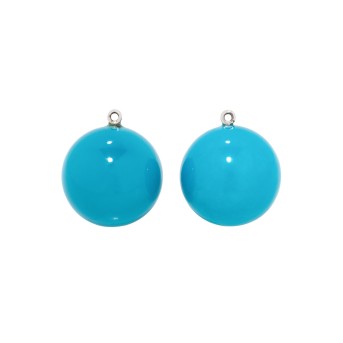 Pair of turquoise beads 16 mm,