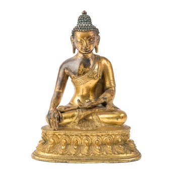 Buddha Shakyamuni aus Bronze. TIBET, 19. Jh. oder früher.