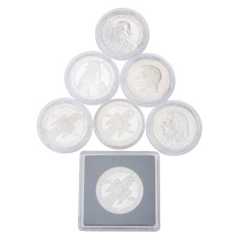 Die ersten fünf 5 DM Stücke. 7 Stück.