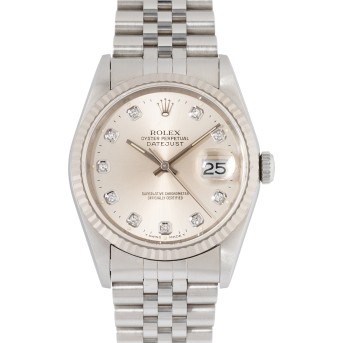ROLEX Datejust 36 "Big Diamond Dial" Ref. 16234 Herrenuhr, ca. 1995.