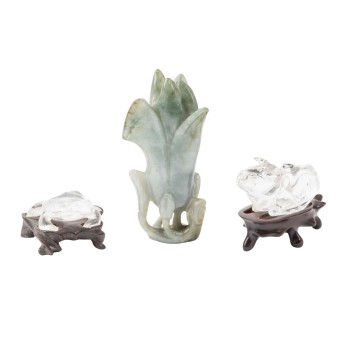 3 Steinschnitzereien. CHINA, 20. Jh.